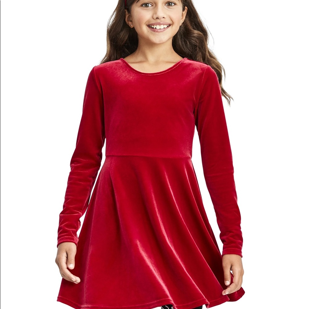 girls long sleeve glitter star dress